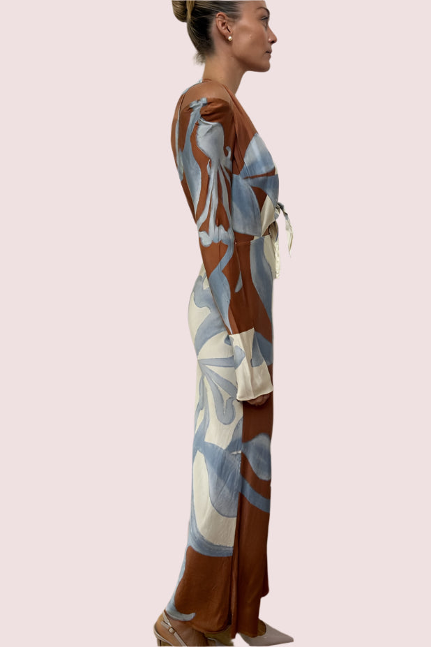 Sorrento Scarf Maxi Dress Scarpia Print Size 8