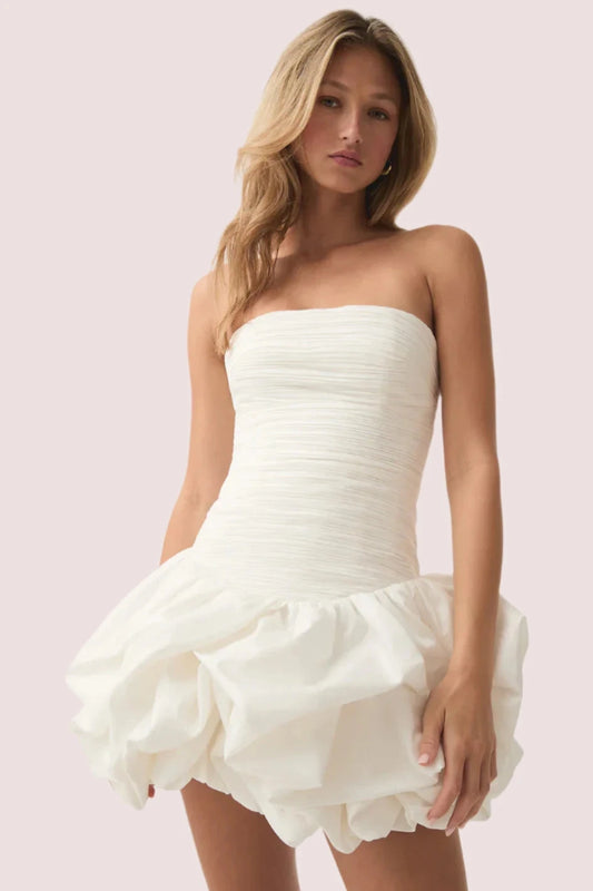 Aje Violette Bubble Mini Dress White Size 8,10