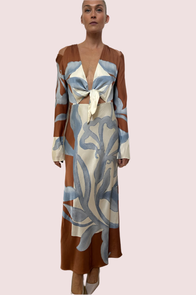Sorrento Scarf Maxi Dress Scarpia Print Size 8