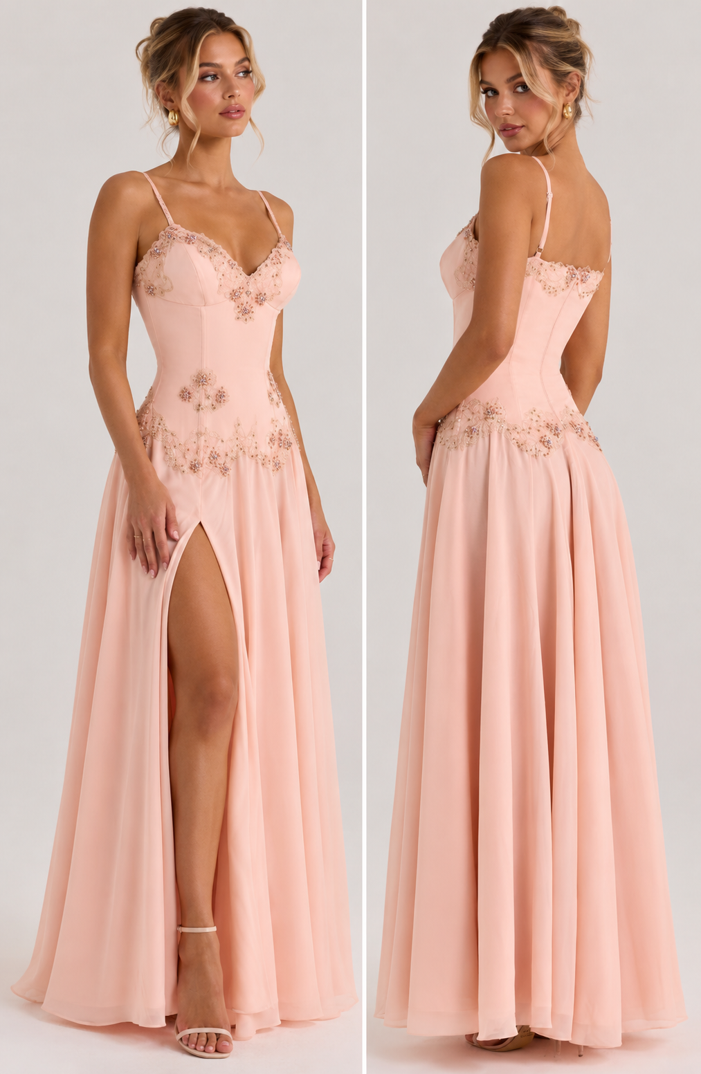 House of CB Saloma Embellished Maxi Dress Blush Size 12