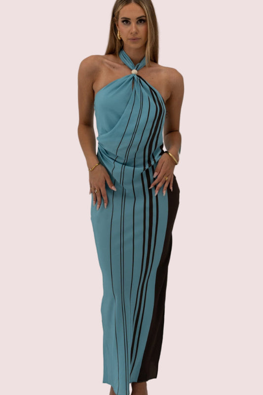 Sir the Label Rioja Halter Scarf Maxi Dress
