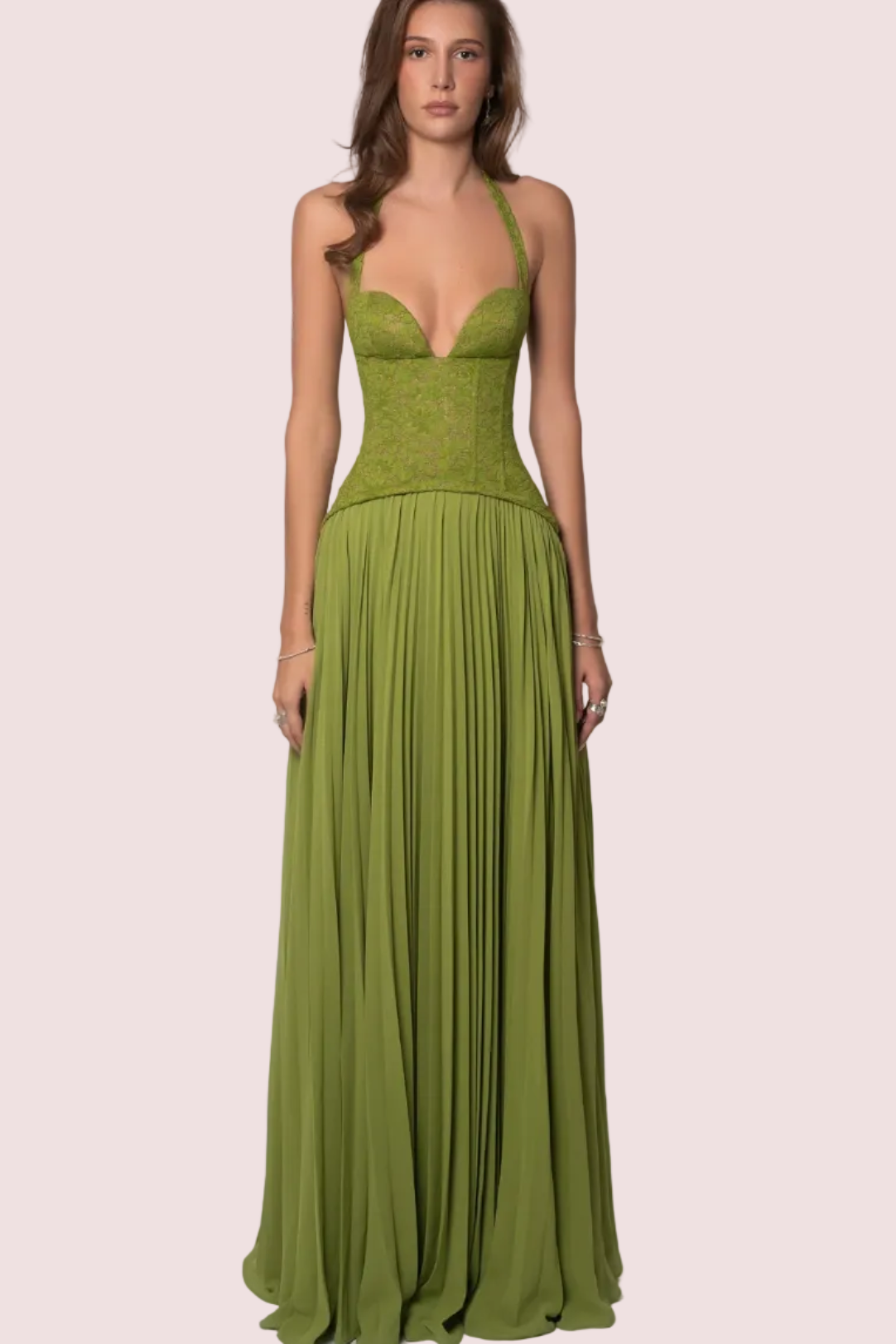 Hire Fenity Gaia Green Lace Corset Gown