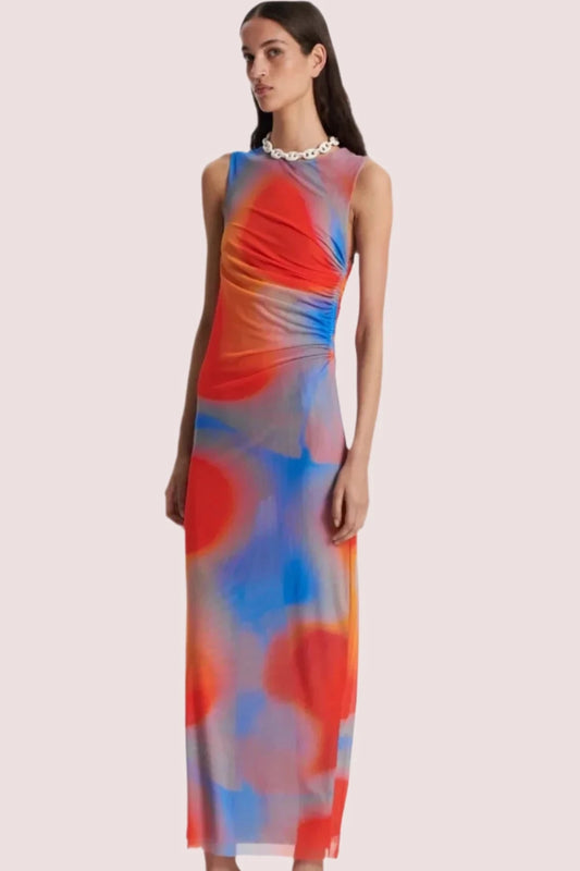 Scanlan and Theodore Watercolour Dress Blue/Red Size 6,8,10