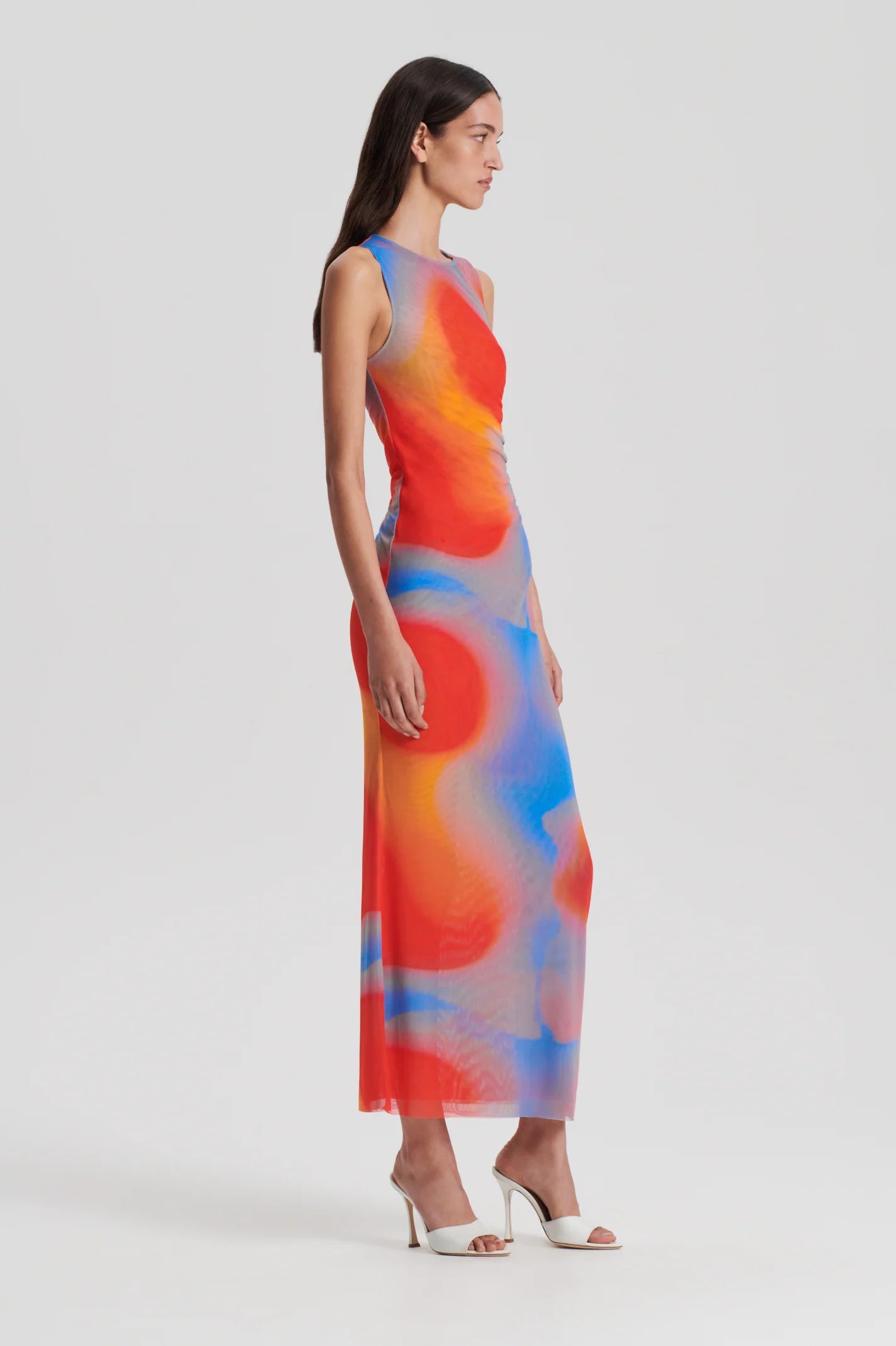 SCANLAN & THEODORE Watercolour Dress Blue/Red Size 10