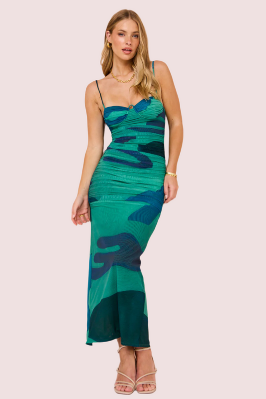 SIR The Label Frankie Gathered Midi Dress Size 12