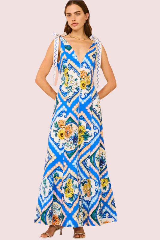By Nicola Adocia Tie Shoulder Azure Blue Size 10
