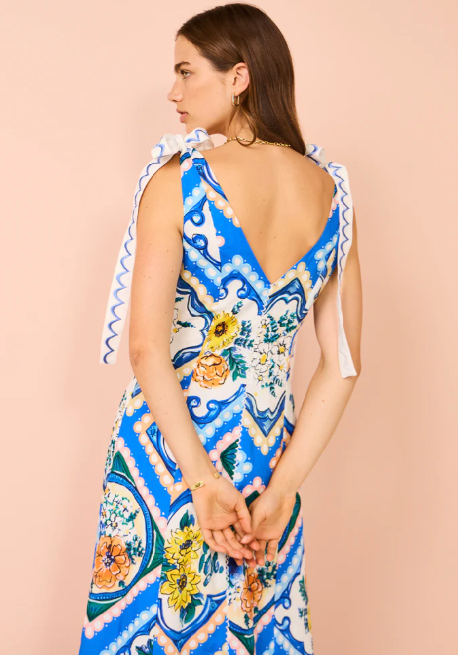 By Nicola Adocia Tie Shoulder Azure Blue Size 10