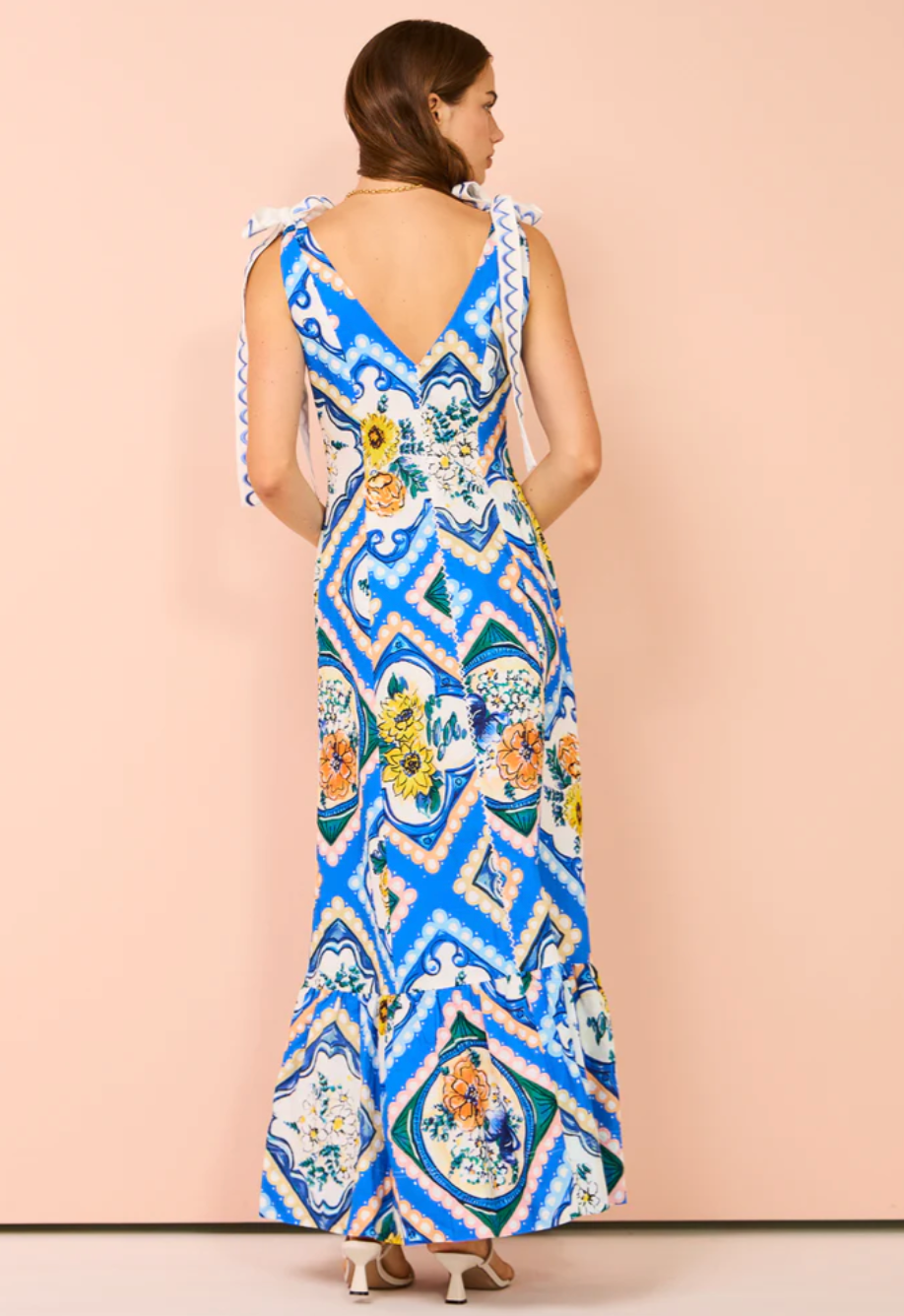 By Nicola Adocia Tie Shoulder Azure Blue Size 10