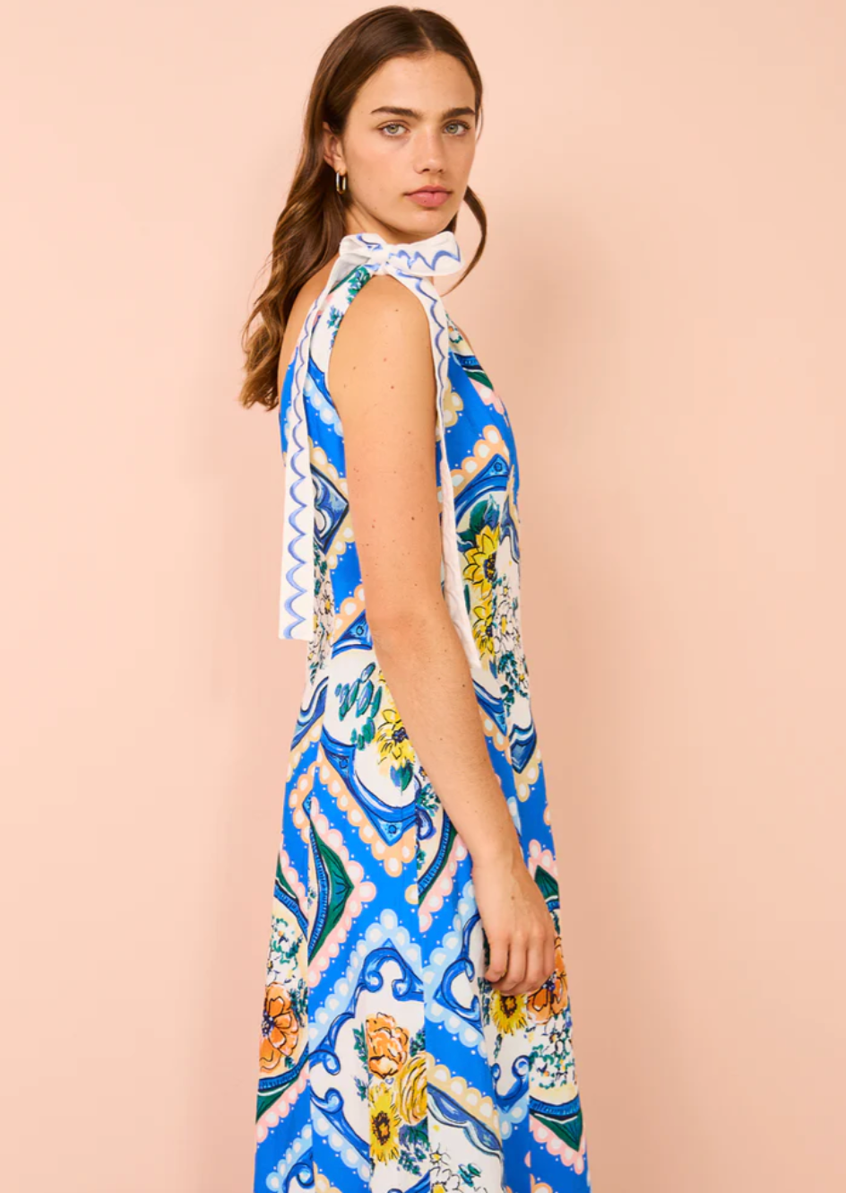 By Nicola Adocia Tie Shoulder Azure Blue Size 10