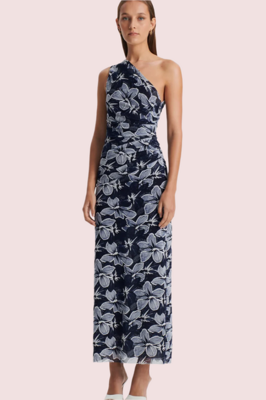 Scanlan and Theodore Italian Floral Mesh Dress Size 8