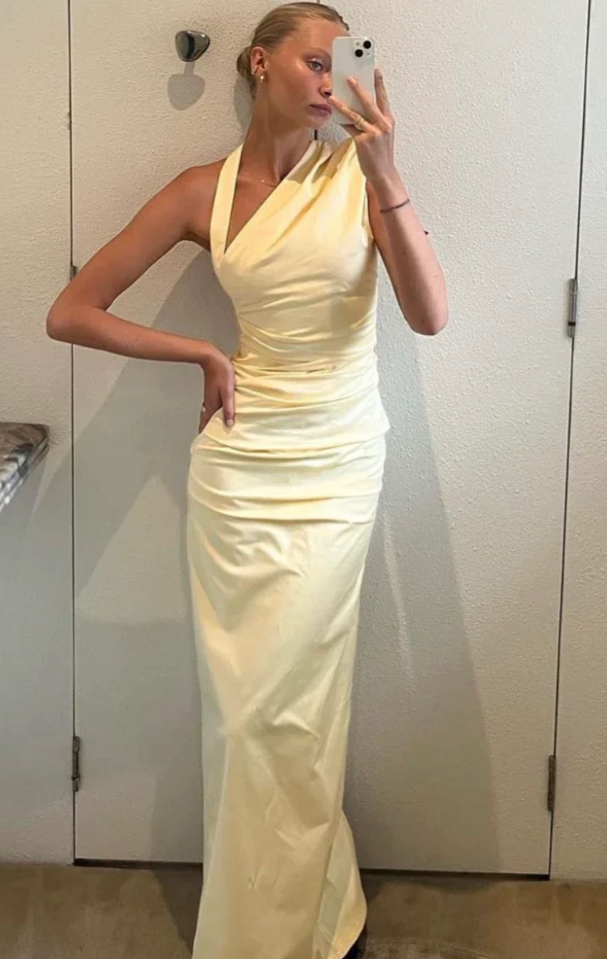 SIR The Label Giacomo Gathered Gown Butter Size 8,10
