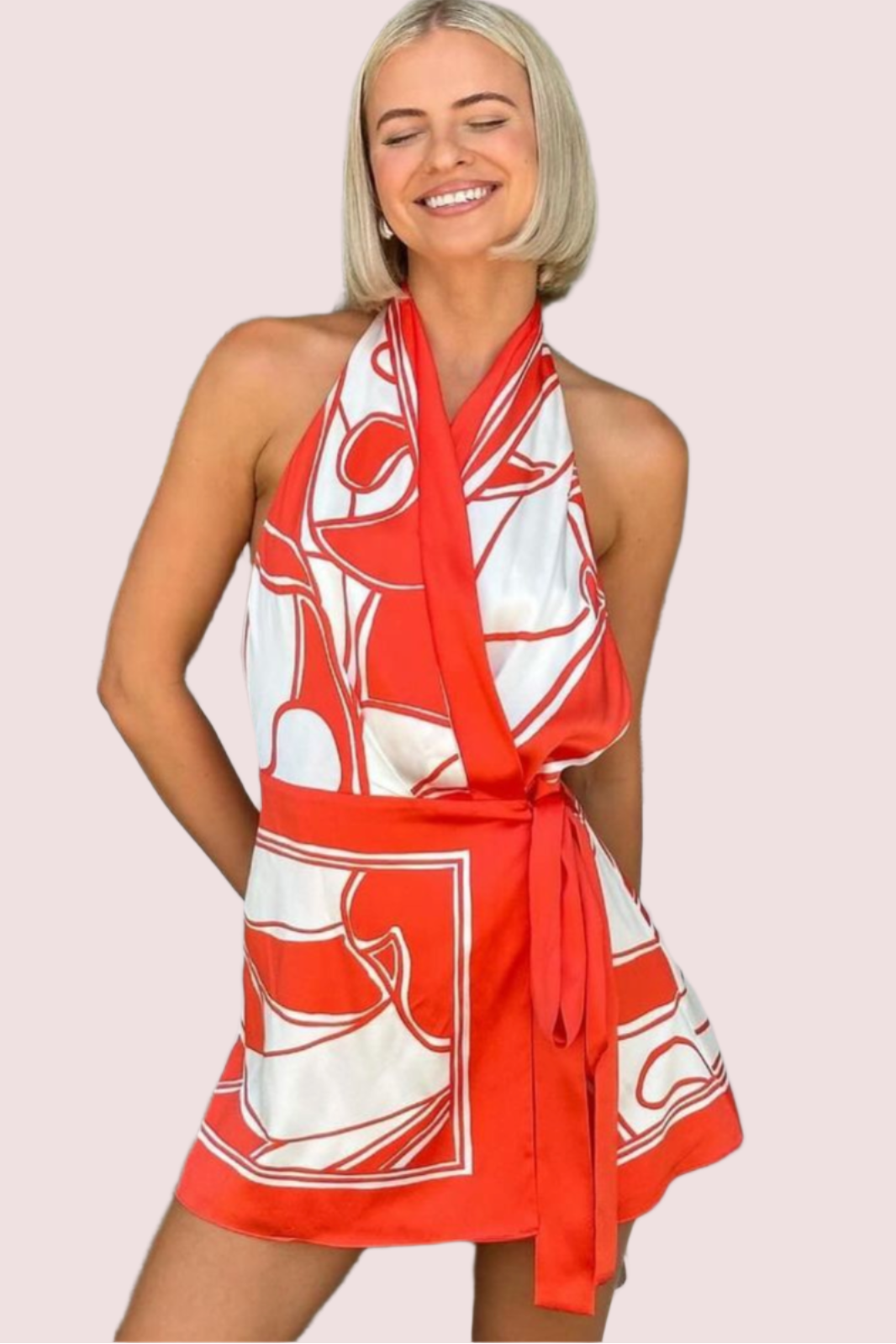 SIR The Label Ramona Halter Wrap Mini Dress Size 10