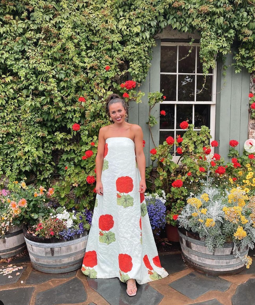 Oroton Posie Geranium Print Gown Size 6
