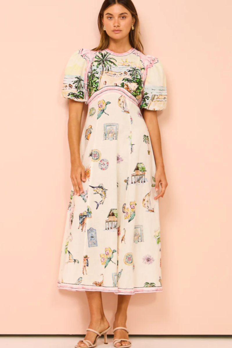 alemais sunset midi dress Hire Alemais Sunset Midi Dress Size 10 lonedresshire