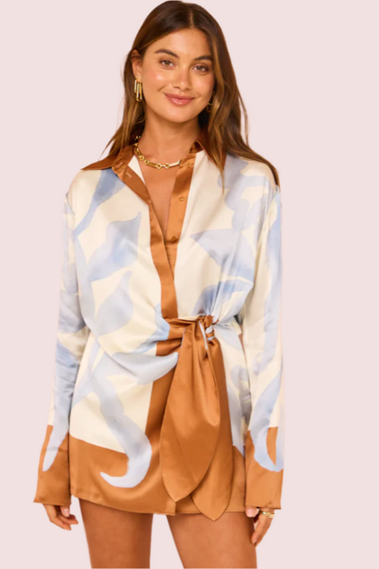 SIR The Label Sorrento Shirt Dress Scarpia Print Size 8,12