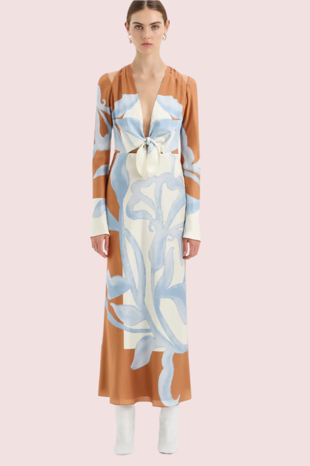 SIR THE LABEL Sorrento Scarf Maxi Dress Scarpia Print Size 8