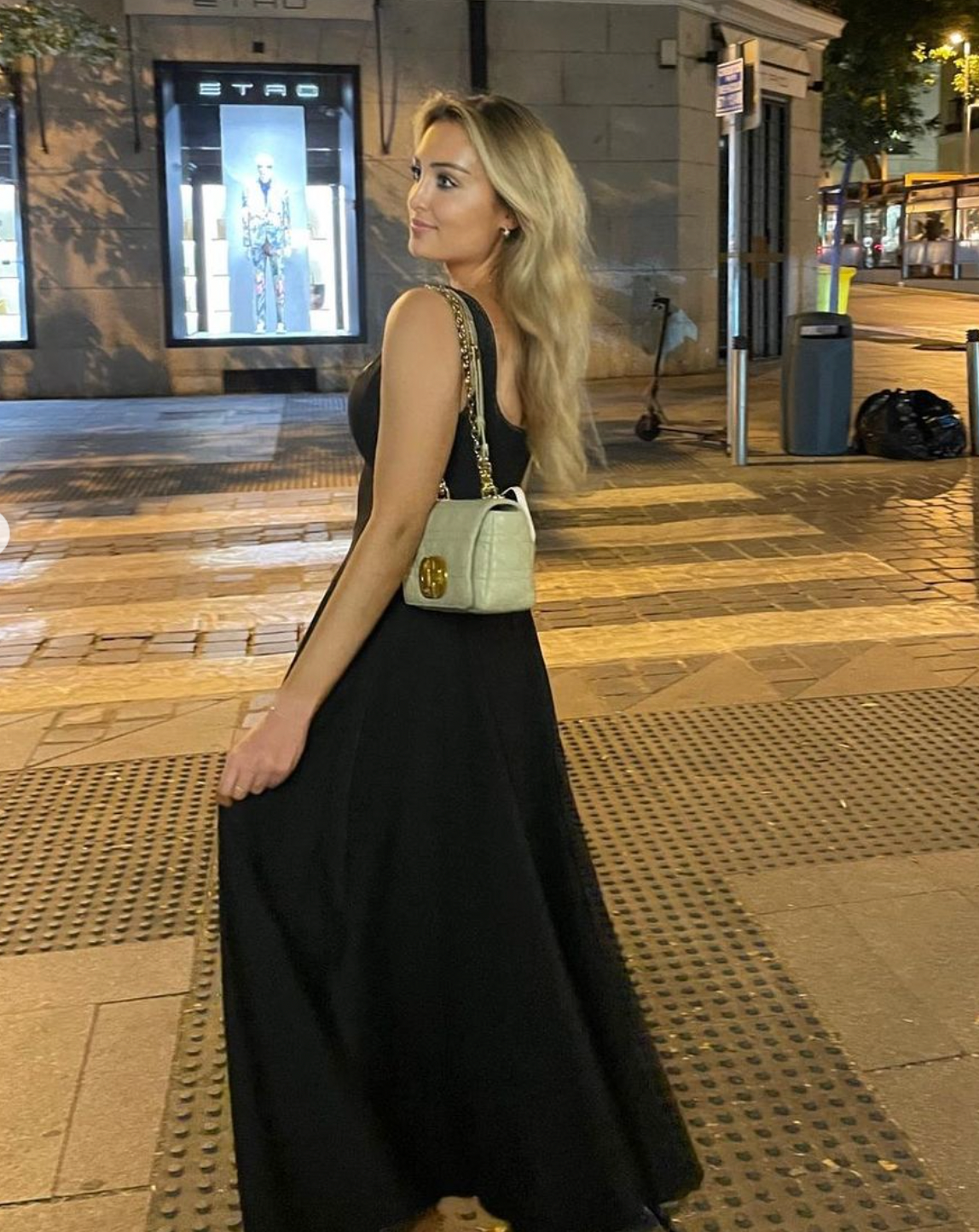 Odd Muse High Waist Square Neck Midi Dress Black Size 8,10,12