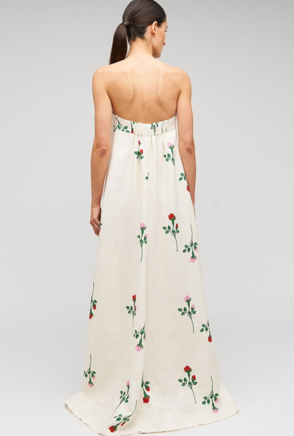 Oroton Rosebud Gown Antique White Print Size 8