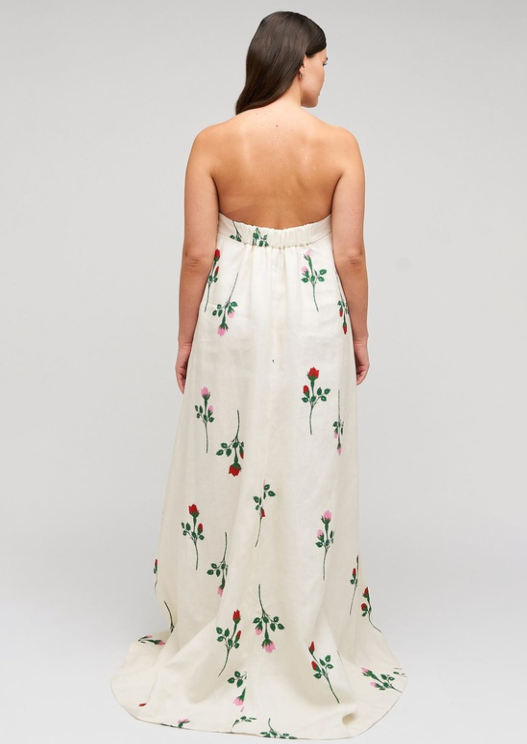 Oroton Rosebud Gown Antique White Print Size 8