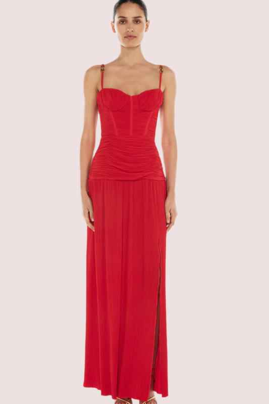 Manning Cartell Double Time Pleat Dress Red Size 6,8,10