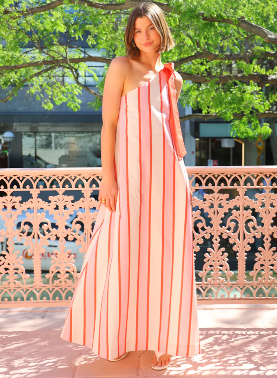 Aston Studios Mila Dress Hana Stripe Size 8