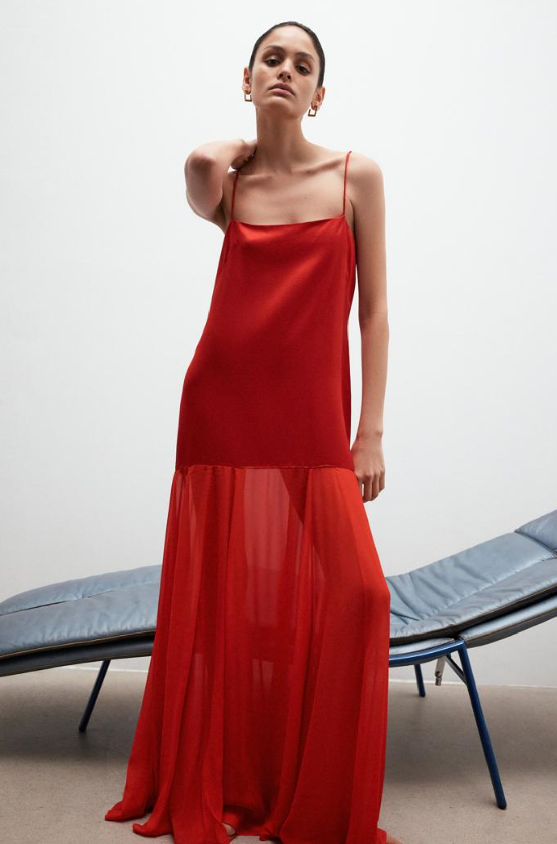 Shony Joy Moraya Dropped Waist Maxi Chill Red Size 8,10,12