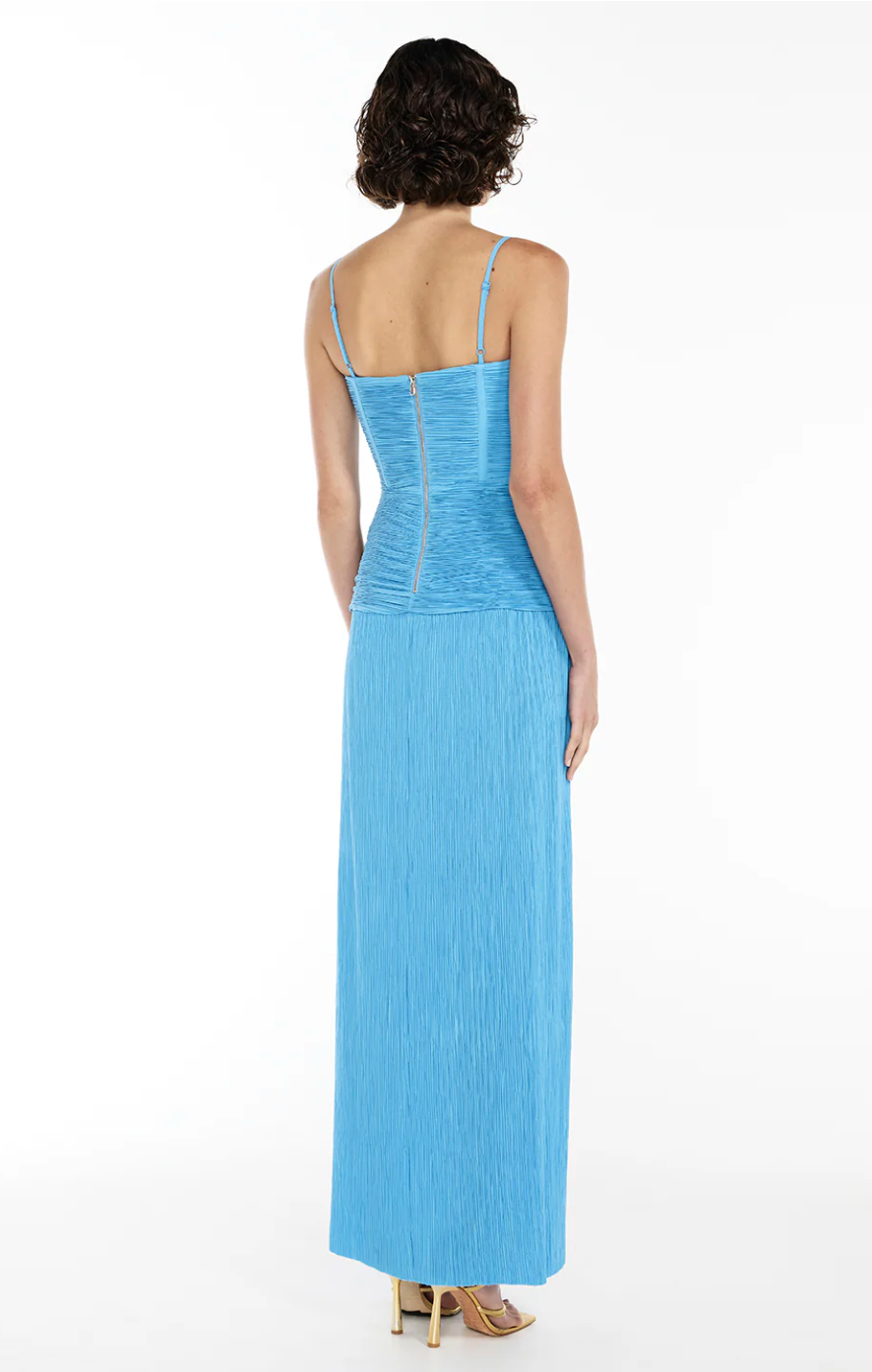 Manning Cartell Double Time Pleat Dress Blue Size 8,10