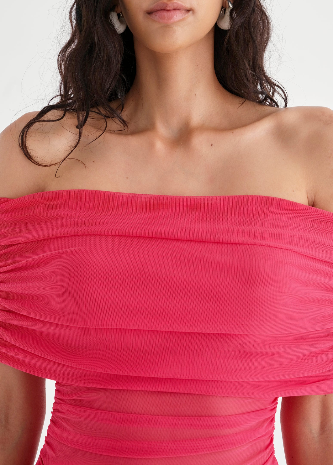 Benni Nico Off Shoulder Mini Dress Watermelon Pink Size 10