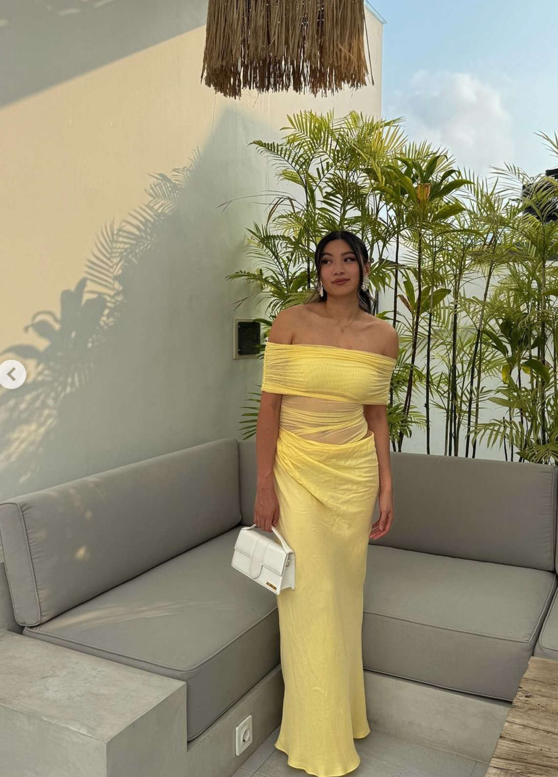 Benni Nico Off Shoulder Maxi Dress Butter Yellow Size 8,10