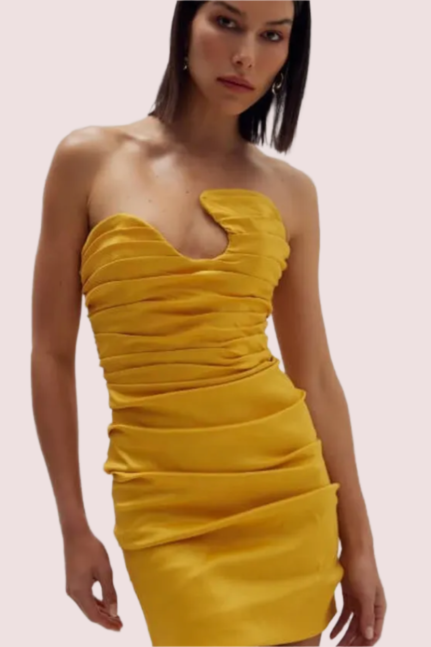 Hire Rachel Gilbert Cheri Mini Dress Yellow Size 8 lonedresshire Hire Rachel Gilbert Cheri Mini Dress Yellow Size 8 lonedresshire