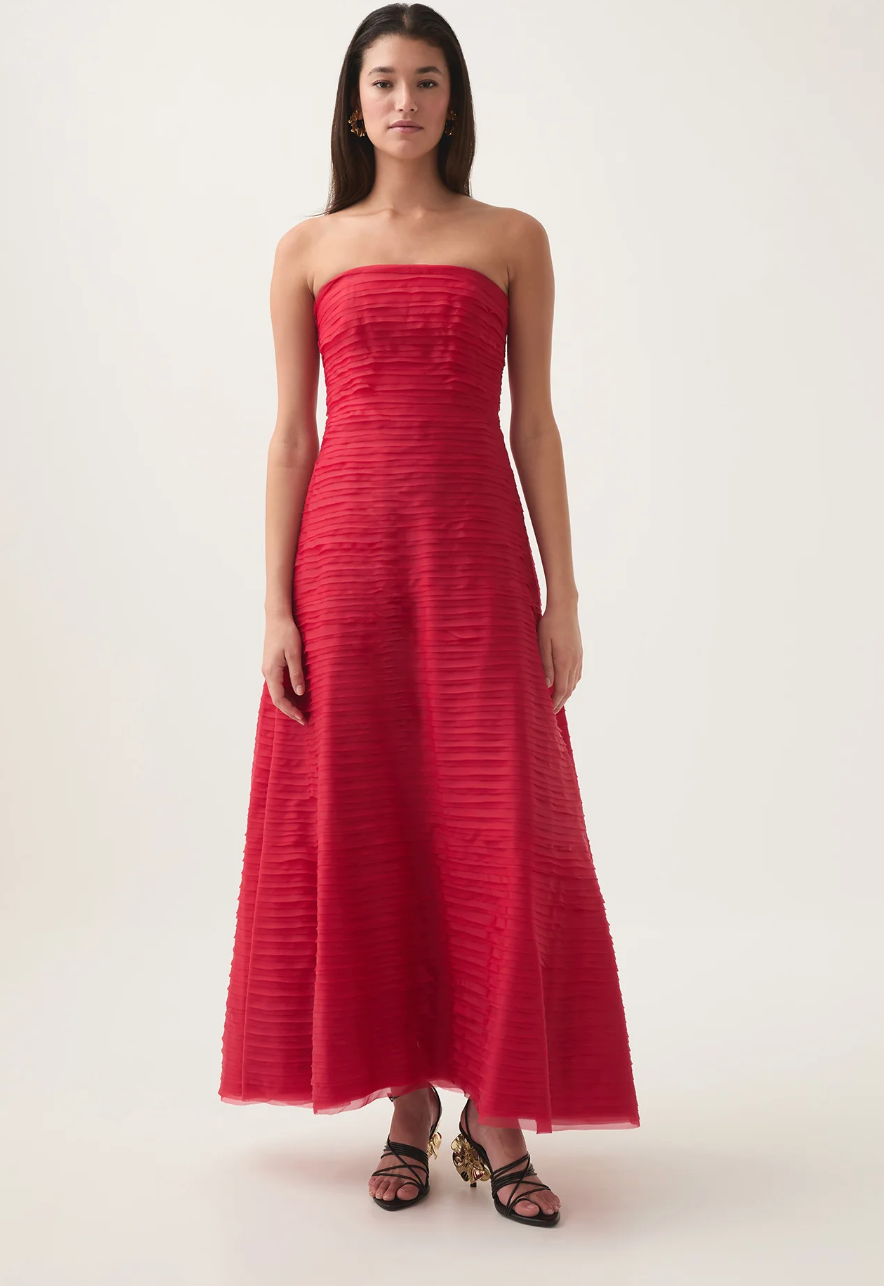 Aje Soundscape Maxi Dress Red Size 8