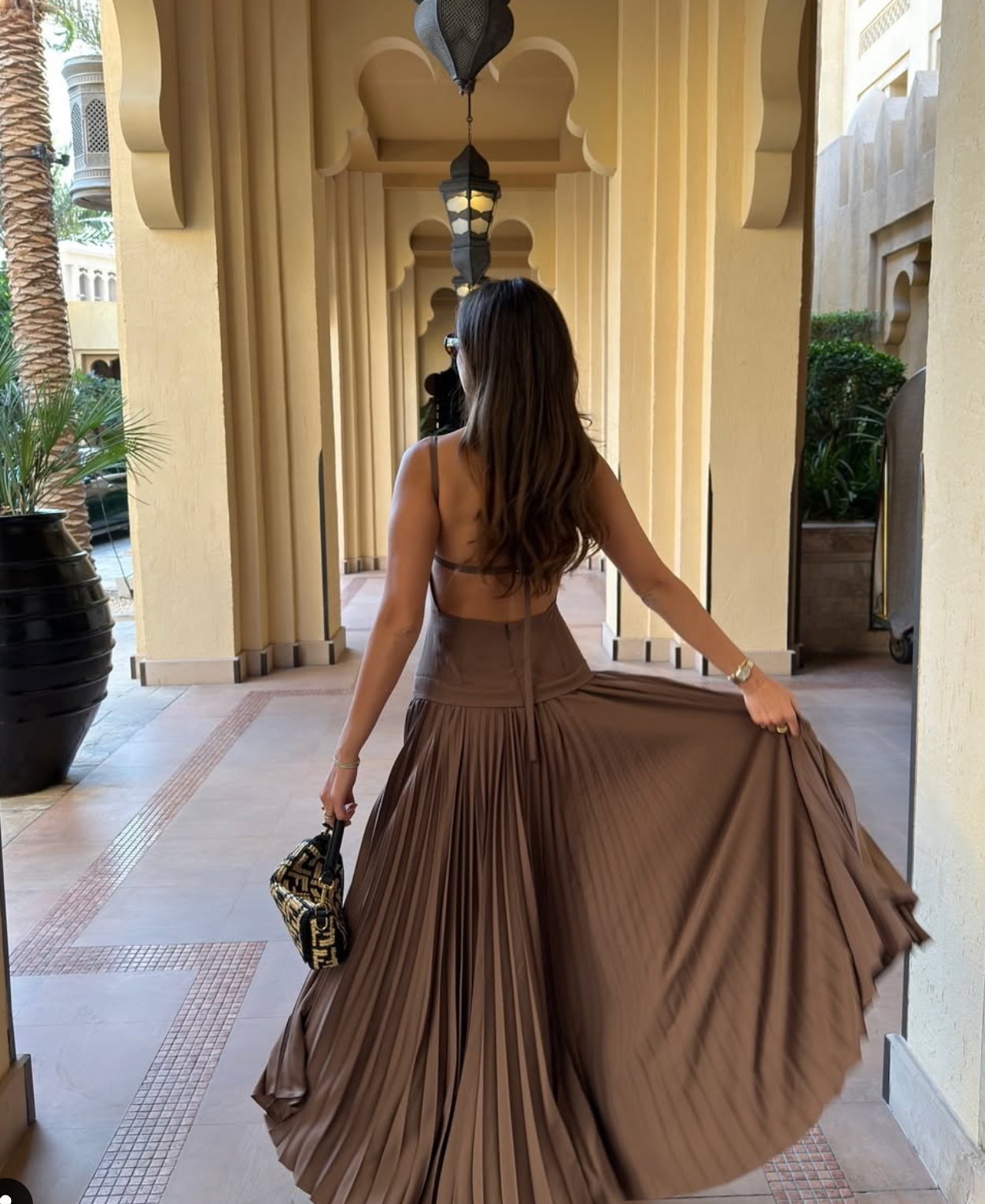 Acler Leasgill Midi Dress Brown Size 10