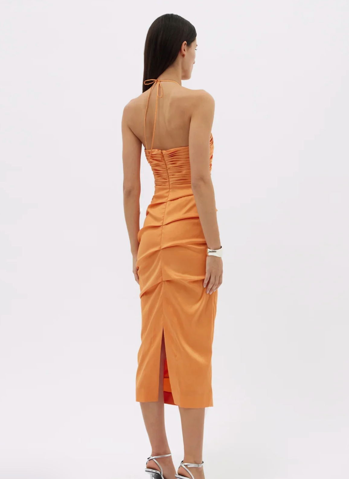 Rachel Gilbert Ayla Ruched Midi Dress Size 10