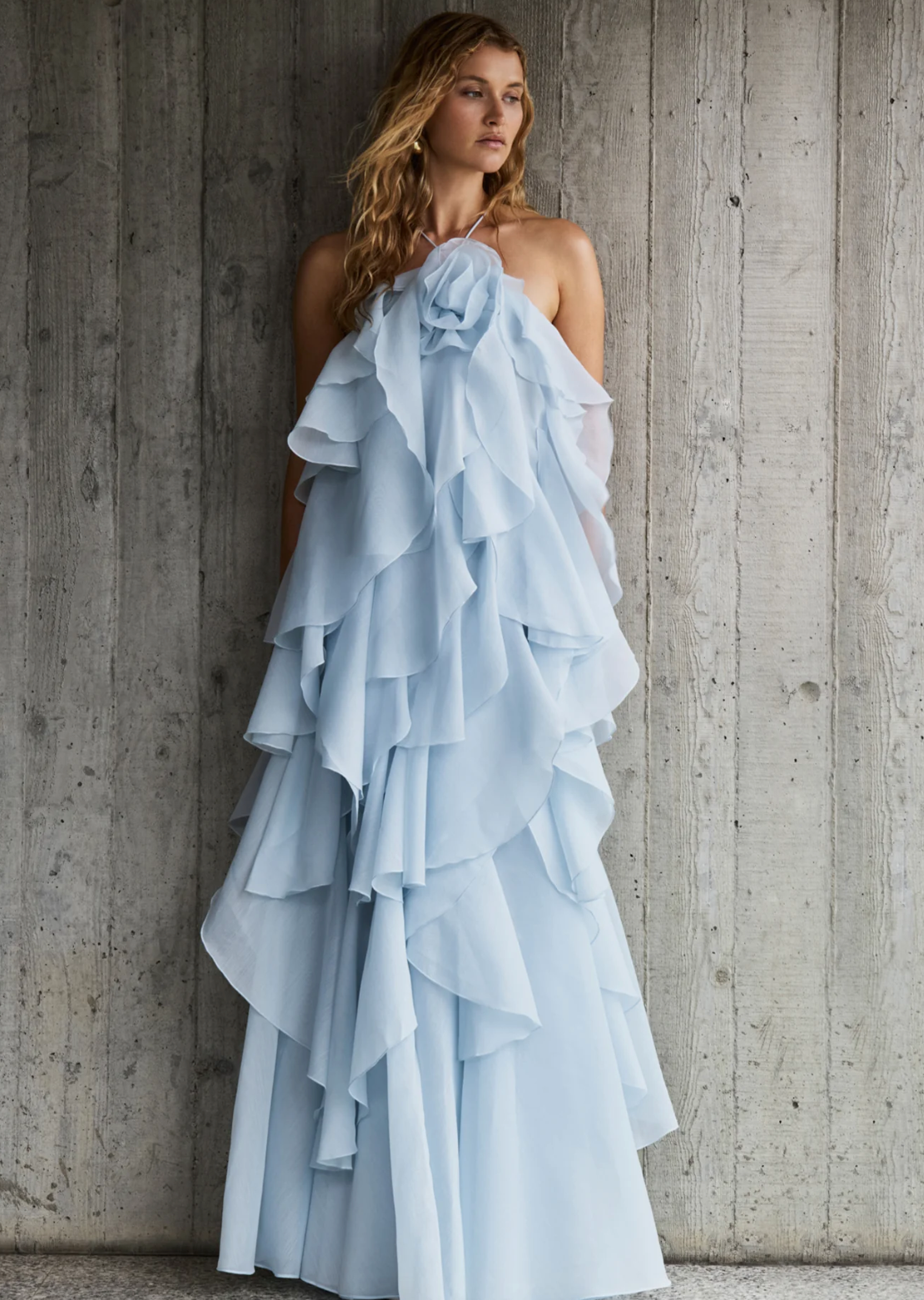 Aje Pandorea Layered Maxi Dress Blue Size 8