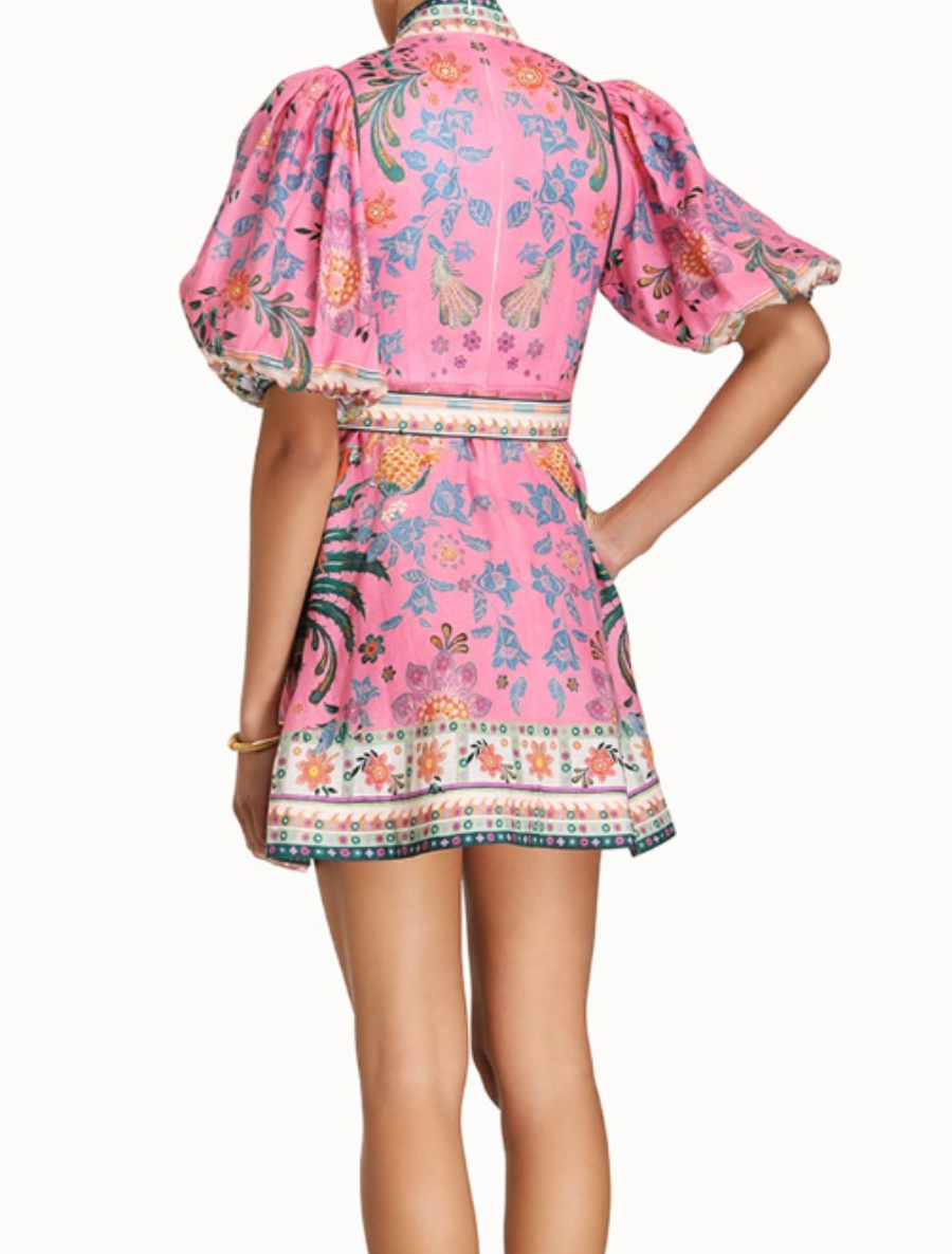 Zimmermann Ginger Buttoned Mini Dress Size Size 10/12