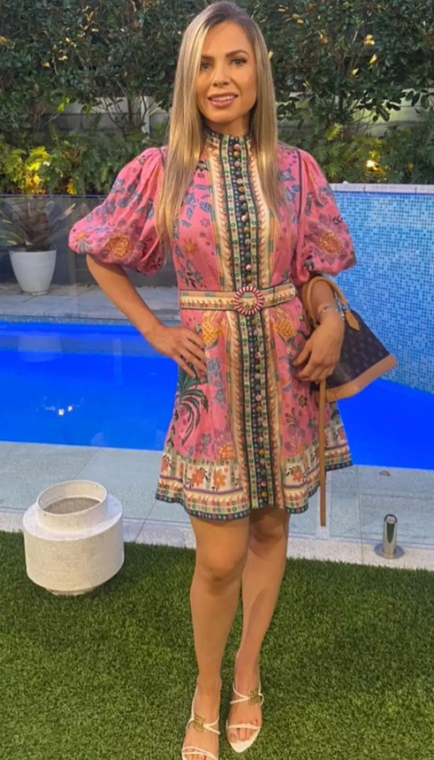 Zimmermann Ginger Buttoned Mini Dress Size Size 10/12