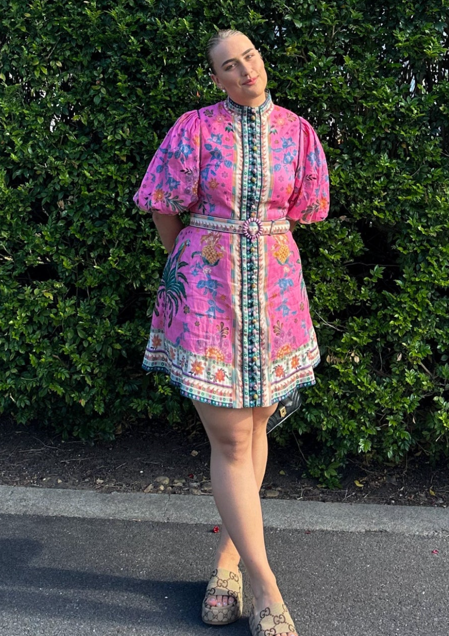 Zimmermann Ginger Buttoned Mini Dress Size Size 10/12