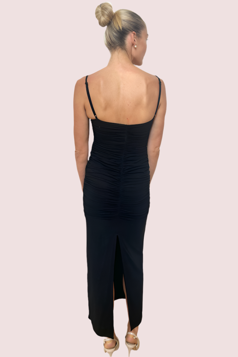 SIR THE LABEL Jacques Gathered Midi Dress Size 2 (8-10)