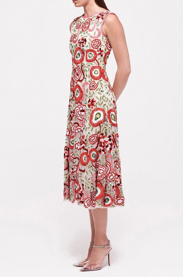 Rachel Gilbert Gigi Midi Dress Size 12