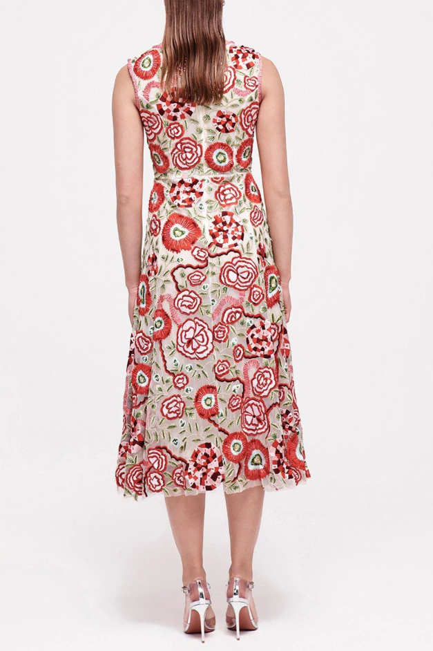 Rachel Gilbert Gigi Midi Dress Size 12