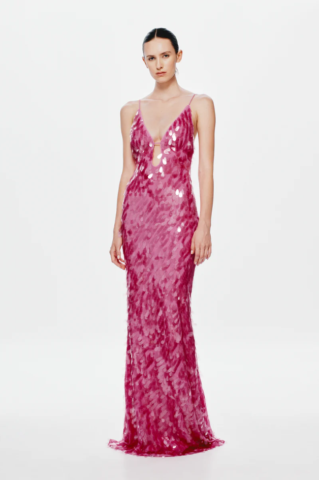 Misha Sapphire Gown Pink Size 10