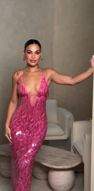 Misha Sapphire Gown Pink Size 10