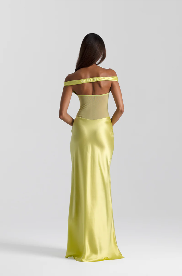 Natalie Rolt Gwenyth Gown -Yellow Chartreuse Size S