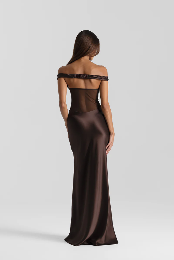 Natalie Rolt Gwenyth Gown - Brown Espresso Size S