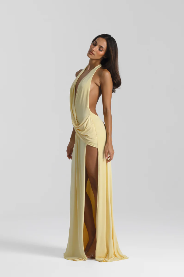 Natalie Rolt Winona Gown - Yellow Lemon Size 8