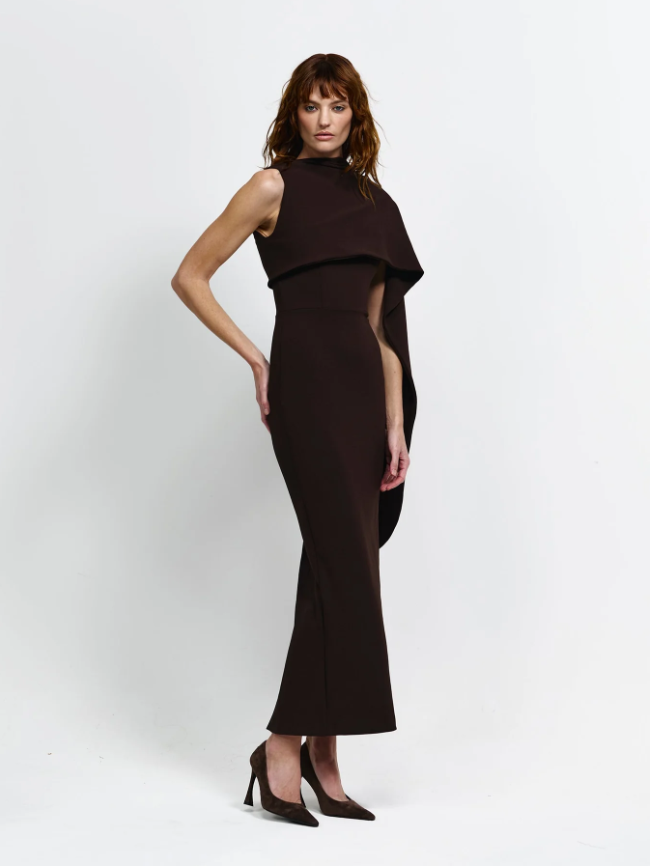 Effie Kats Romi Dress Chocolate Brown Size 10