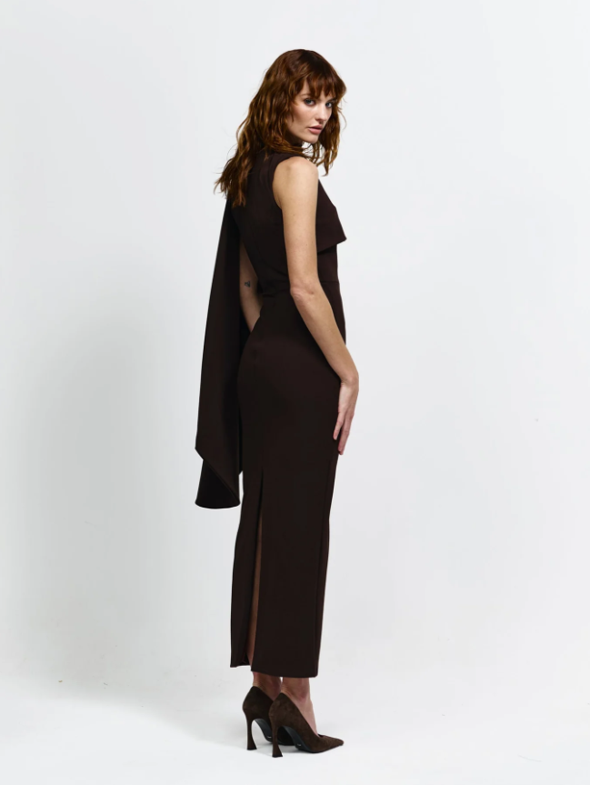 Effie Kats Romi Dress Chocolate Brown Size 10