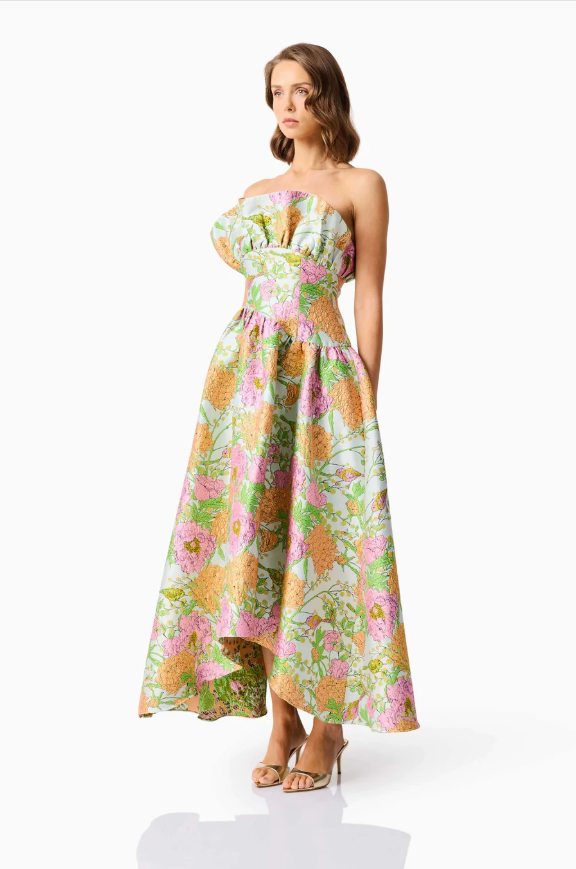 Elliat Laurel Gown - Green Floral Size 10