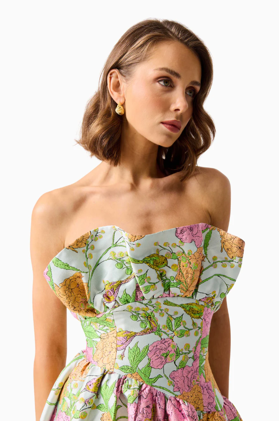 Elliat Laurel Gown - Green Floral Size 10