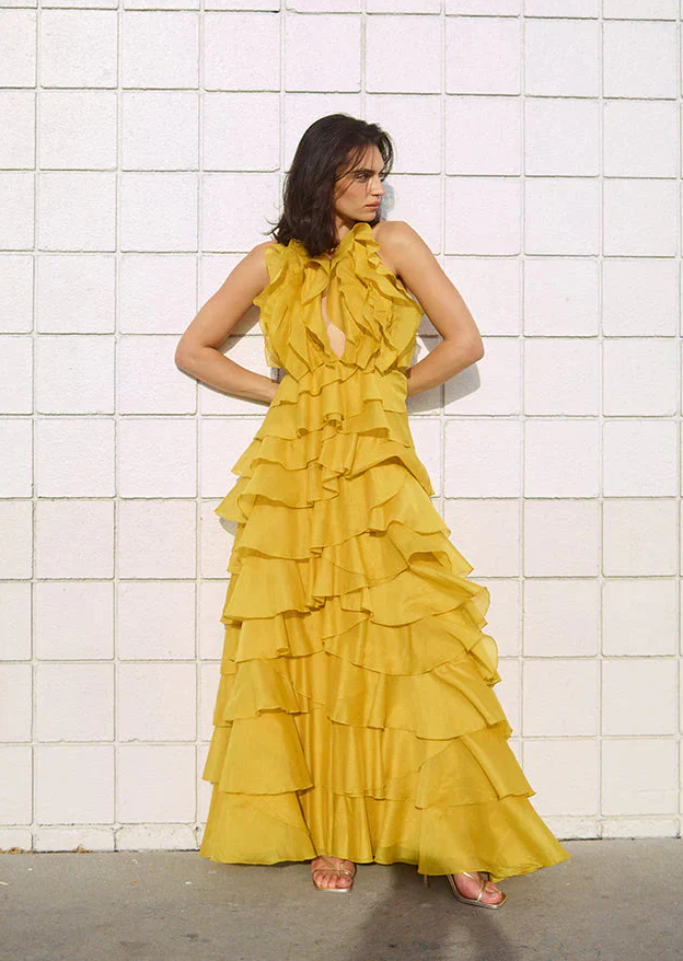 Aje Cleo Gown Marigold Yellow Size 12